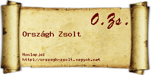 Országh Zsolt névjegykártya